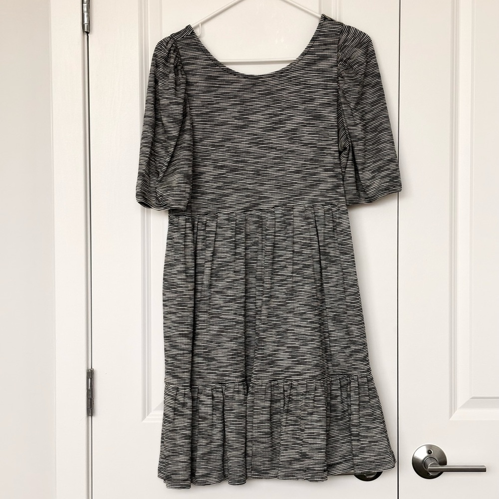 Anthropologie Daily Practice Black and White Striped Mini Dress